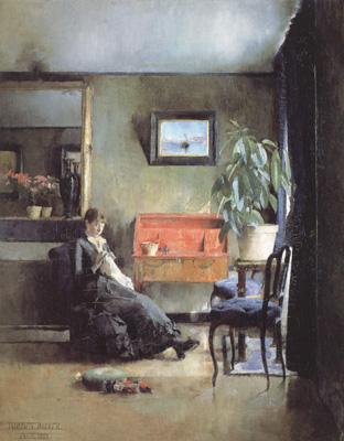 Harriet Backer Blue Interior (nn02) oil painting picture